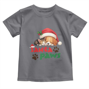 Funny Christmas Santa Paws Dogs And Cats Toddler T Shirt TS09 Charcoal Print Your Wear