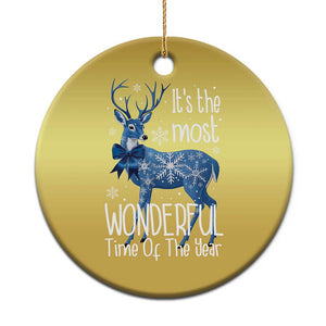 Xmas Reindeer Coquette Christmas Ornament It's The Most Wonderful Time Of The Year TS09 Print Your Wear