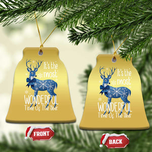 Xmas Reindeer Coquette Christmas Ornament It's The Most Wonderful Time Of The Year TS09 Bell Flake Gold Print Your Wear