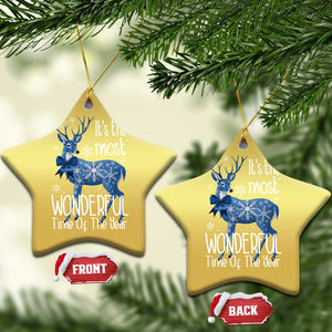 Xmas Reindeer Coquette Christmas Ornament It's The Most Wonderful Time Of The Year TS09 Star Gold Print Your Wear