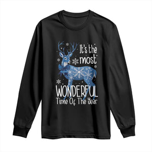 Chrismtas Reindeer Coquette Long Sleeve Shirt It's The Most Wonderful Time Of The Year TS09 Black Print Your Wear