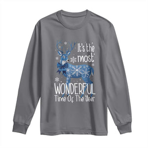 Chrismtas Reindeer Coquette Long Sleeve Shirt It's The Most Wonderful Time Of The Year TS09 Charcoal Print Your Wear