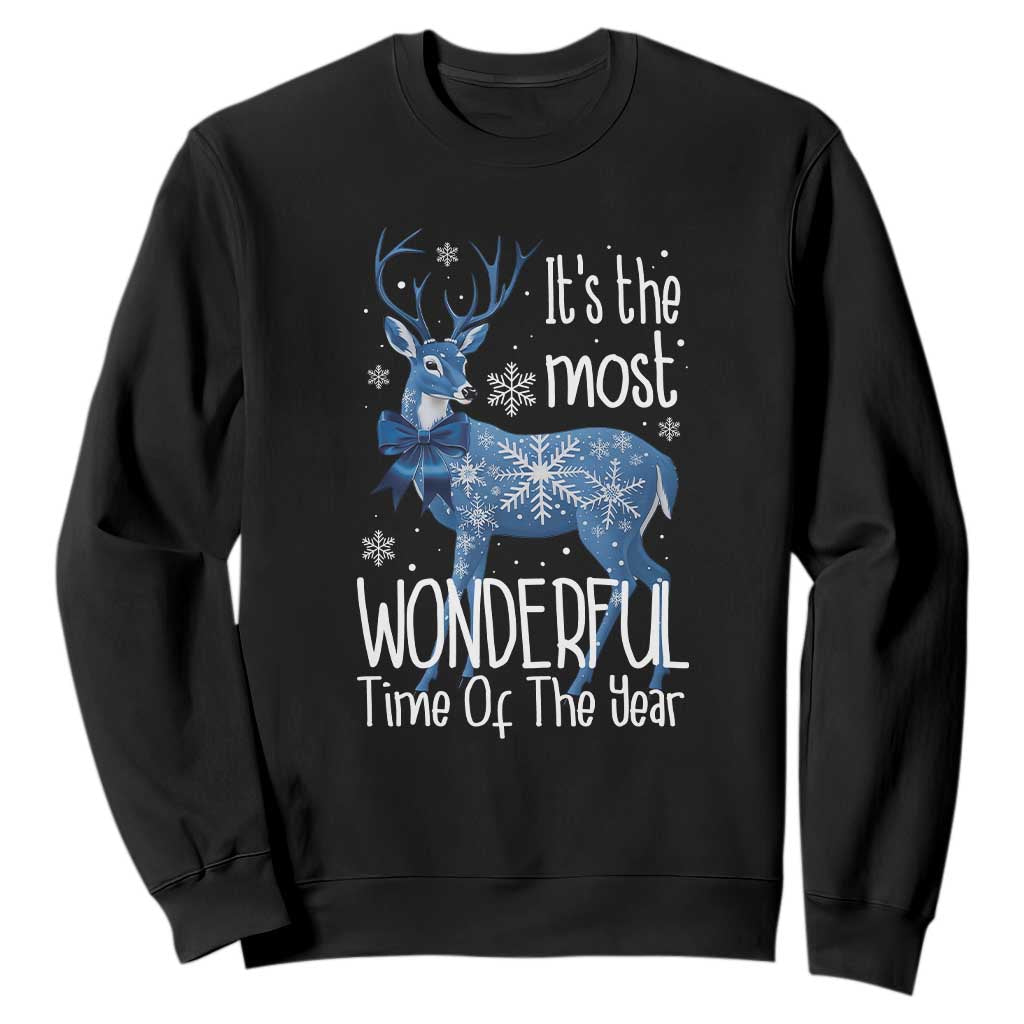 Chrismtas Reindeer Coquette Sweatshirt It's The Most Wonderful Time Of The Year TS09 Black Print Your Wear