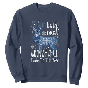 Chrismtas Reindeer Coquette Sweatshirt It's The Most Wonderful Time Of The Year TS09 Navy Print Your Wear