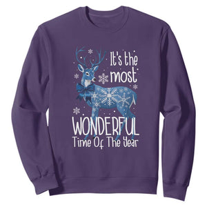 Chrismtas Reindeer Coquette Sweatshirt It's The Most Wonderful Time Of The Year TS09 Purple Print Your Wear