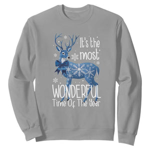 Chrismtas Reindeer Coquette Sweatshirt It's The Most Wonderful Time Of The Year TS09 Sport Gray Print Your Wear