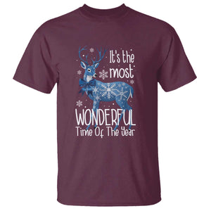 Chrismtas Reindeer Coquette T Shirt It's The Most Wonderful Time Of The Year TS09 Maroon Print Your Wear