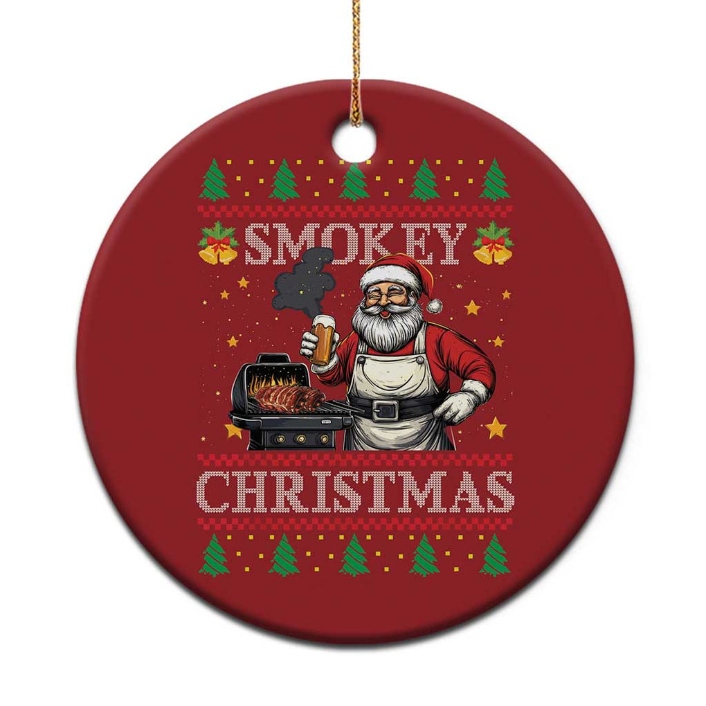 Funny Xmas Grilling Christmas Ornament Smokey Xmas BBQ Santa Grill Roast On Smoker TS09 Print Your Wear