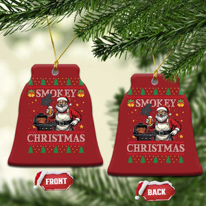 Funny Xmas Grilling Christmas Ornament Smokey Xmas BBQ Santa Grill Roast On Smoker TS09 Bell Flake Red Print Your Wear