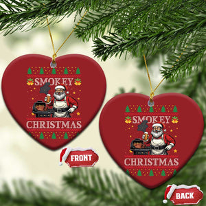 Funny Xmas Grilling Christmas Ornament Smokey Xmas BBQ Santa Grill Roast On Smoker TS09 Heart Red Print Your Wear