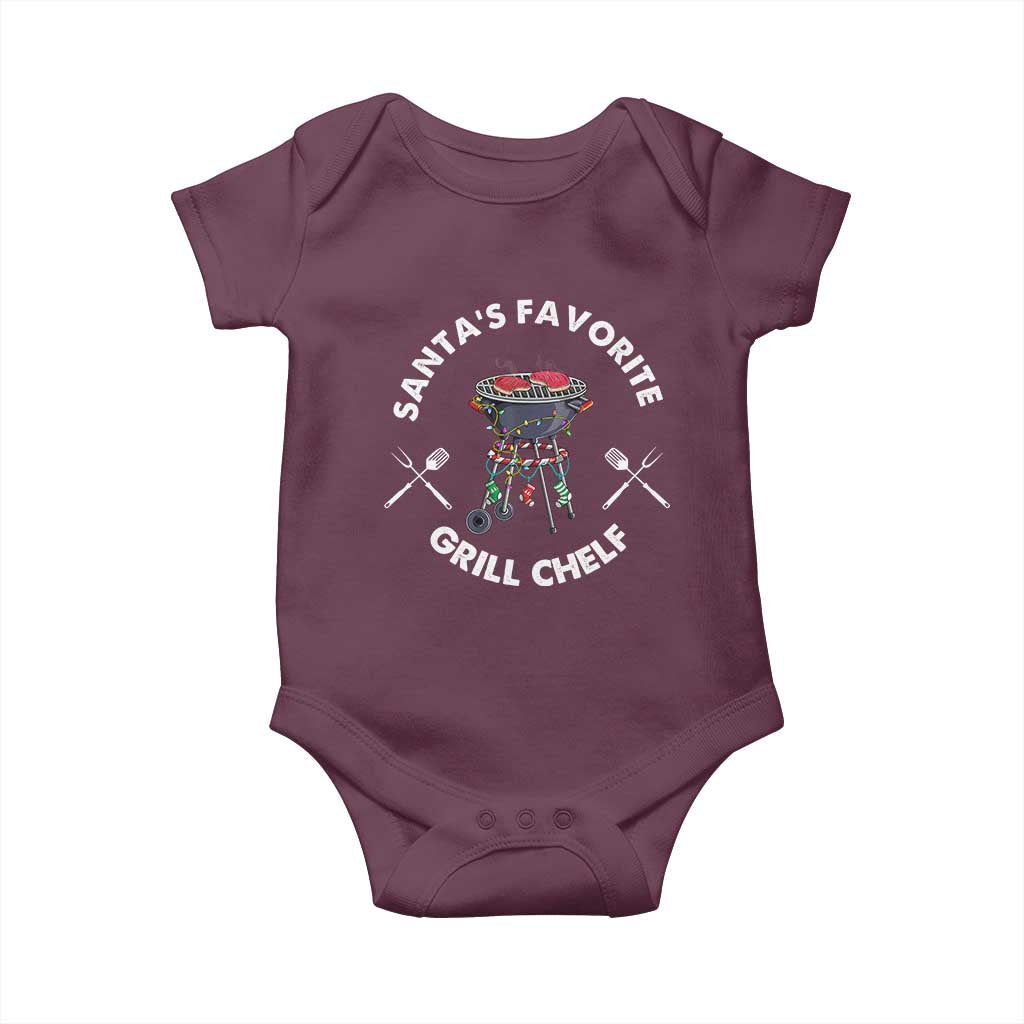 Funny Xmas Grilling Baby Onesie Christmas TS09 Maroon Print Your Wear