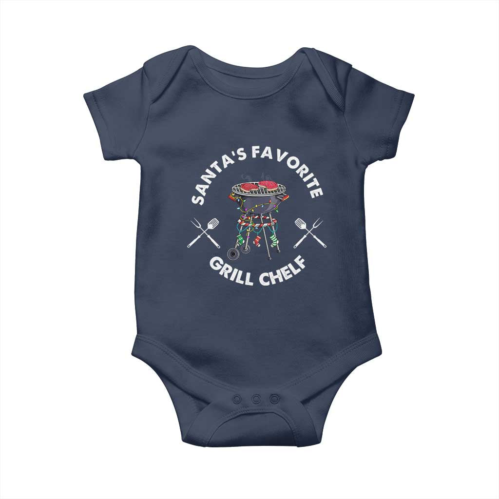 Funny Xmas Grilling Baby Onesie Christmas TS09 Navy Print Your Wear