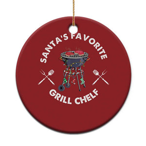 Funny Xmas Grilling Christmas Ornament Santa's Favorite Grill Chelf BBQ TS09 Print Your Wear