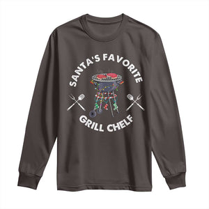 Funny Xmas Grilling Long Sleeve Shirt Christmas TS09 Dark Chocolate Print Your Wear