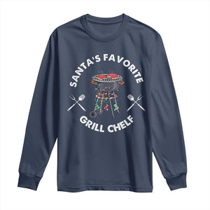 Funny Xmas Grilling Long Sleeve Shirt Christmas TS09 Navy Print Your Wear