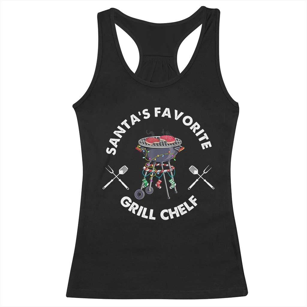 Funny Xmas Grilling Racerback Tank Top Christmas TS09 Black Print Your Wear