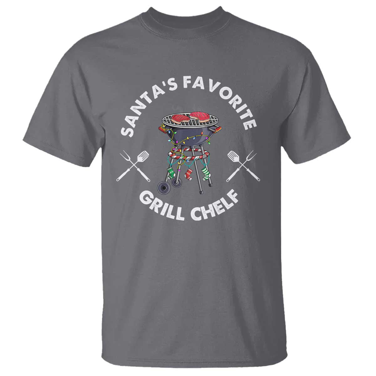 Funny Xmas Grilling T Shirt Christmas TS09 Charcoal Print Your Wear