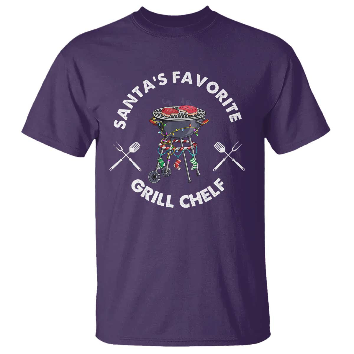 Funny Xmas Grilling T Shirt Christmas TS09 Purple Print Your Wear