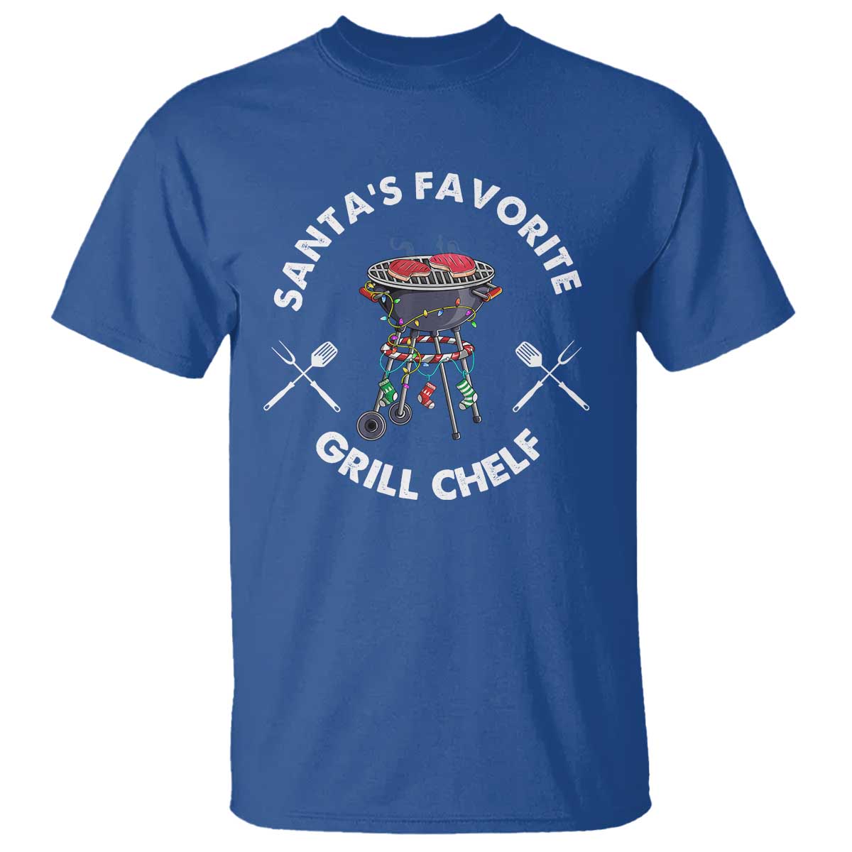 Funny Xmas Grilling T Shirt Christmas TS09 Royal Blue Print Your Wear