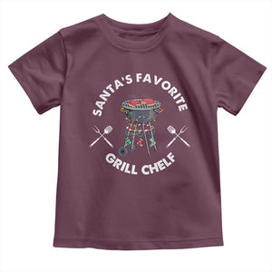 Funny Xmas Grilling Toddler T Shirt Christmas TS09 Maroon Print Your Wear