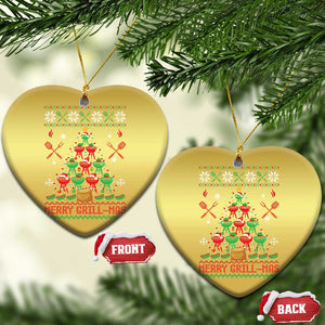 Funny Xmas Grilling Christmas Ornament Merry Grill Mas Santa Grilling BBQ Smoking Meat TS09 Heart Gold Print Your Wear