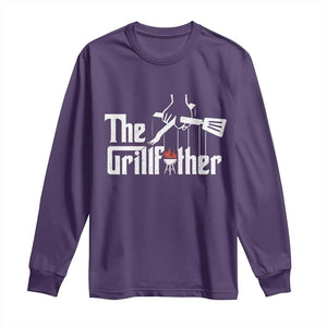 Funny Grill Dad Long Sleeve Shirt The Grillfather BBQ Party Grilling TS09 Purple Print Your Wear