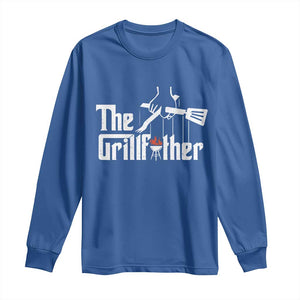 Funny Grill Dad Long Sleeve Shirt The Grillfather BBQ Party Grilling TS09 Royal Blue Print Your Wear