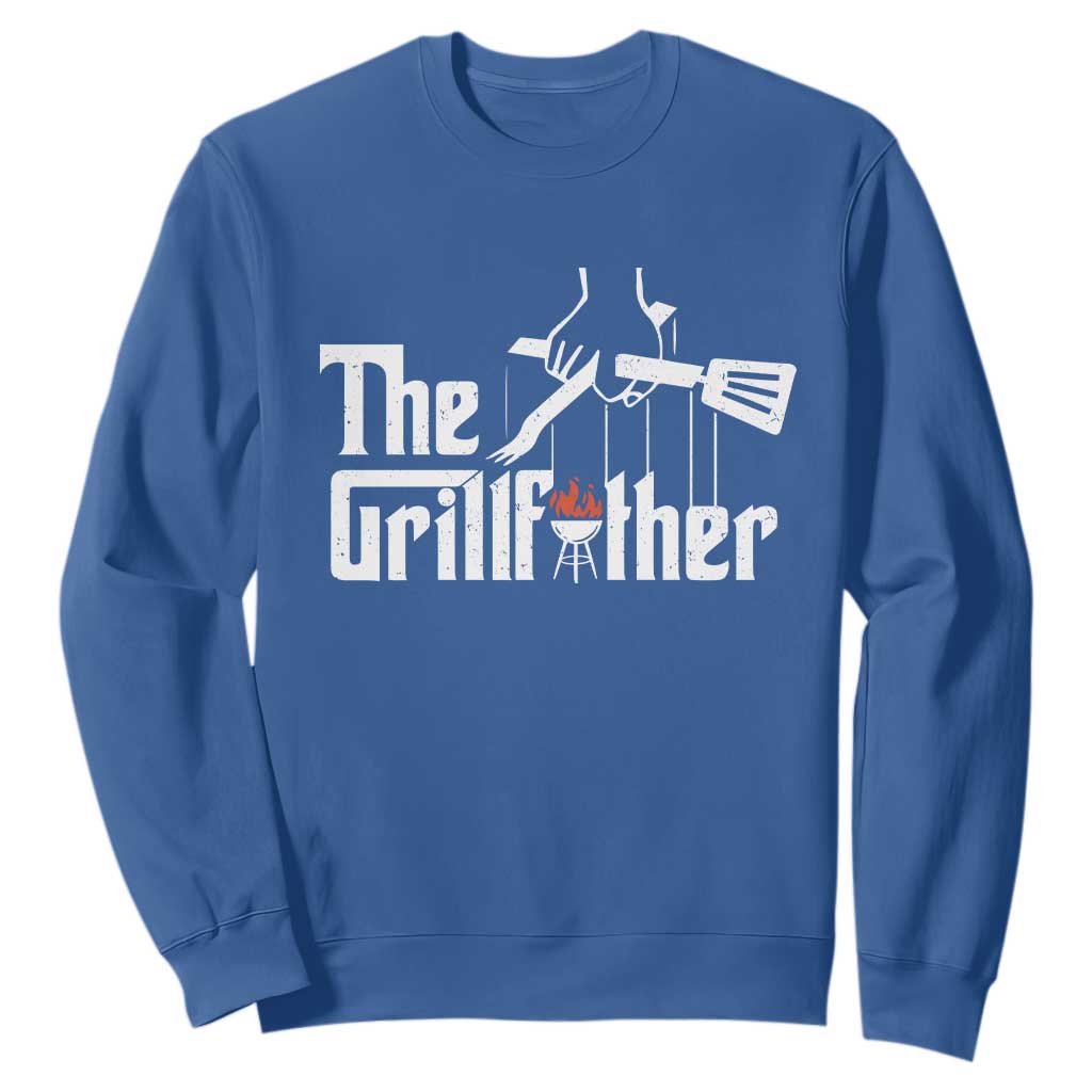 Funny Grill Dad Sweatshirt The Grillfather BBQ Party Grilling TS09 Royal Blue Print Your Wear