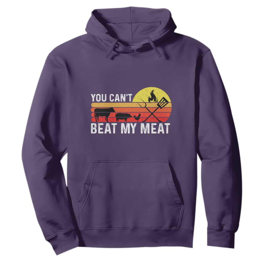Funny BBQ Grilling Hoodie You Can't Beat My Meat TS09 Purple Print Your Wear