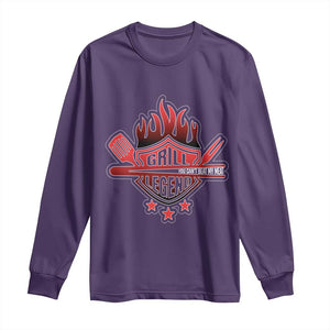 Funny BBQ Grilling Long Sleeve Shirt Grill Lelend You Can't Beat My Meat TS09 Purple Print Your Wear