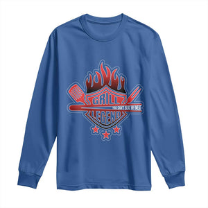 Funny BBQ Grilling Long Sleeve Shirt Grill Lelend You Can't Beat My Meat TS09 Royal Blue Print Your Wear