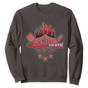 Funny BBQ Grilling Sweatshirt Grill Lelend You Can't Beat My Meat TS09 Dark Chocolate Print Your Wear