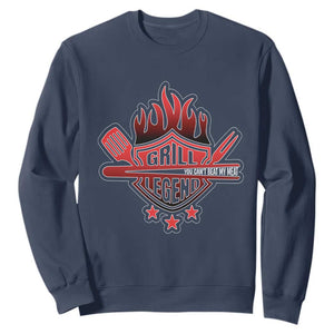 Funny BBQ Grilling Sweatshirt Grill Lelend You Can't Beat My Meat TS09 Navy Print Your Wear