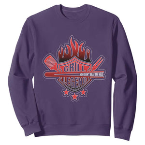 Funny BBQ Grilling Sweatshirt Grill Lelend You Can't Beat My Meat TS09 Purple Print Your Wear