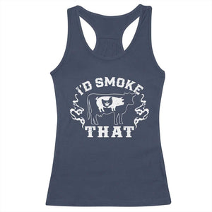 I'd Smoke That Grilling BBQ Racerback Tank Top TS09 Navy Print Your Wear