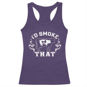 I'd Smoke That Grilling BBQ Racerback Tank Top TS09 Purple Print Your Wear