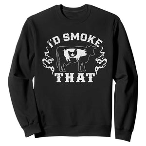 I'd Smoke That Grilling BBQ Sweatshirt TS09 Black Print Your Wear
