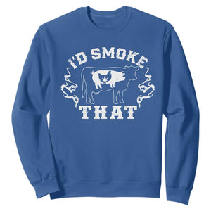 I'd Smoke That Grilling BBQ Sweatshirt TS09 Royal Blue Print Your Wear