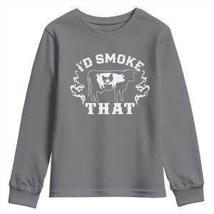 I'd Smoke That Grilling BBQ Youth Sweatshirt TS09 Charcoal Print Your Wear