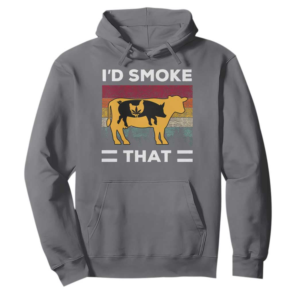 Funny I'd Smoke That Hoodie Grilling BBQ Weed Retro TS09 Charcoal Print Your Wear