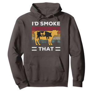 Funny I'd Smoke That Hoodie Grilling BBQ Weed Retro TS09 Dark Chocolate Print Your Wear