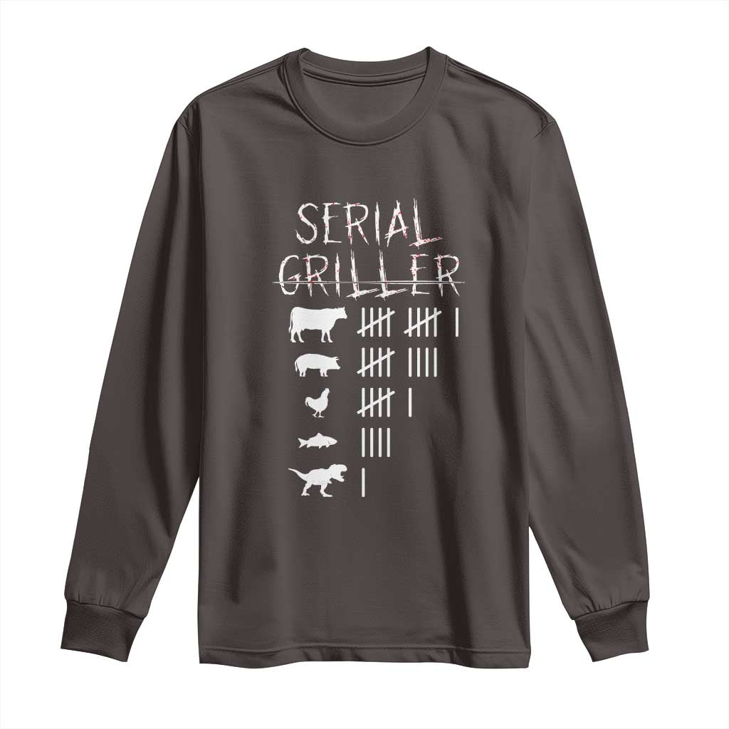 Funny Chelf Long Sleeve Shirt Serial Griller Grilling BBQ Pitmaster TS09 Dark Chocolate Print Your Wear