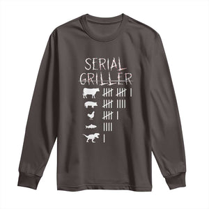 Funny Chelf Long Sleeve Shirt Serial Griller Grilling BBQ Pitmaster TS09 Dark Chocolate Print Your Wear