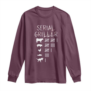 Funny Chelf Long Sleeve Shirt Serial Griller Grilling BBQ Pitmaster TS09 Maroon Print Your Wear