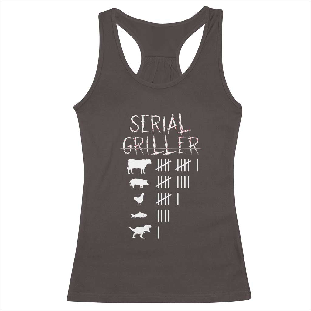 Funny Chelf Racerback Tank Top Serial Griller Grilling BBQ Pitmaster TS09 Dark Chocolate Print Your Wear