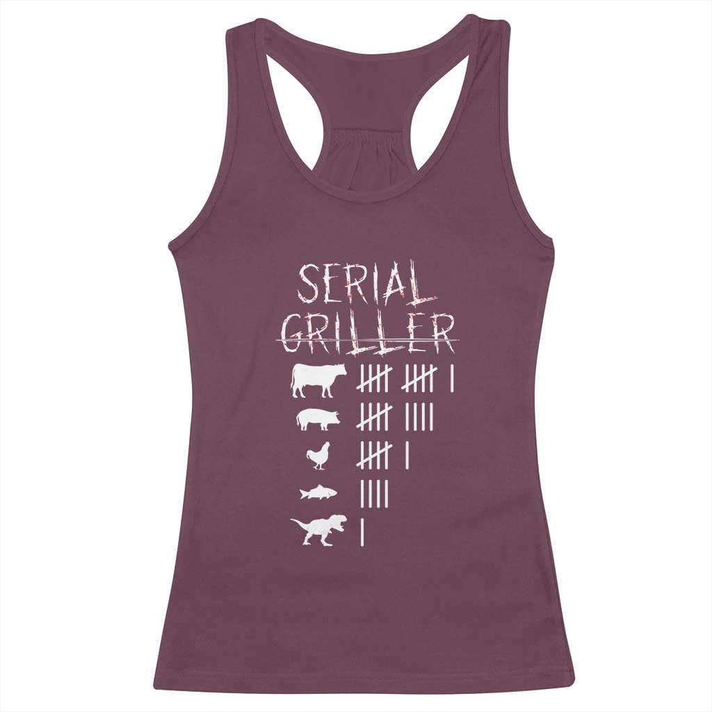 Funny Chelf Racerback Tank Top Serial Griller Grilling BBQ Pitmaster TS09 Maroon Print Your Wear