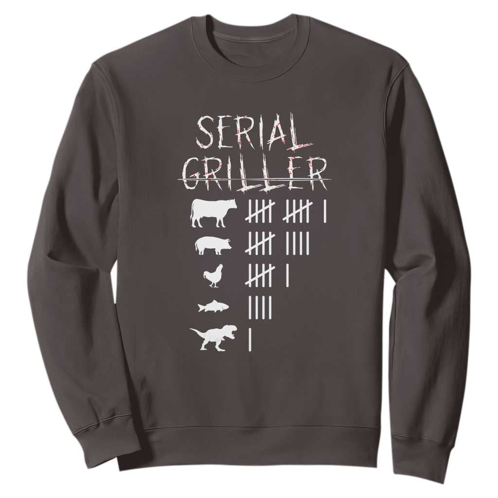 Funny Chelf Sweatshirt Serial Griller Grilling BBQ Pitmaster TS09 Dark Chocolate Print Your Wear