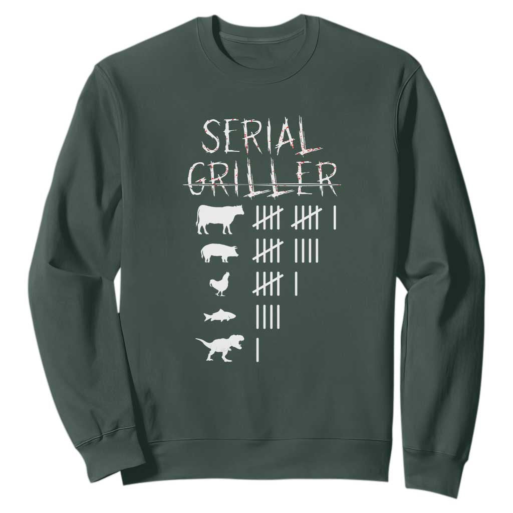 Funny Chelf Sweatshirt Serial Griller Grilling BBQ Pitmaster TS09 Dark Forest Green Print Your Wear