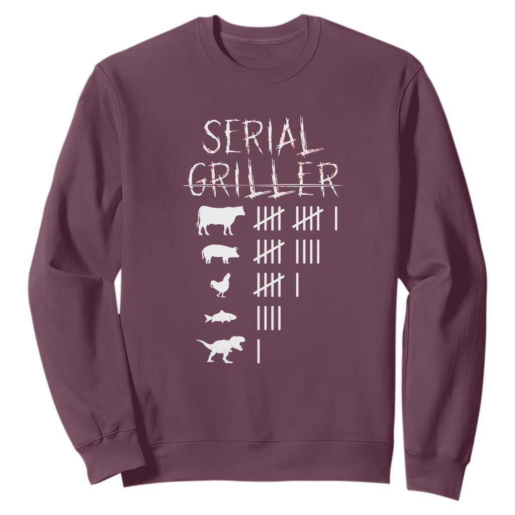 Funny Chelf Sweatshirt Serial Griller Grilling BBQ Pitmaster TS09 Maroon Print Your Wear
