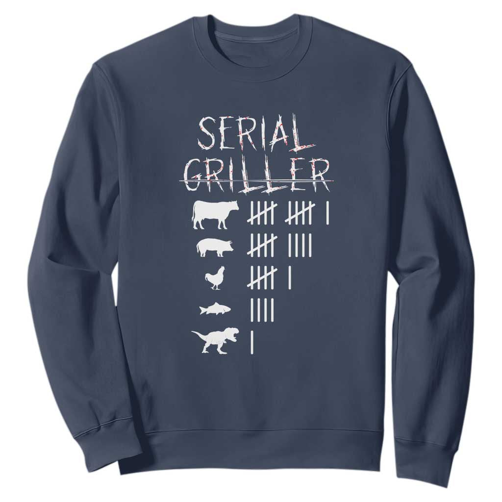 Funny Chelf Sweatshirt Serial Griller Grilling BBQ Pitmaster TS09 Navy Print Your Wear